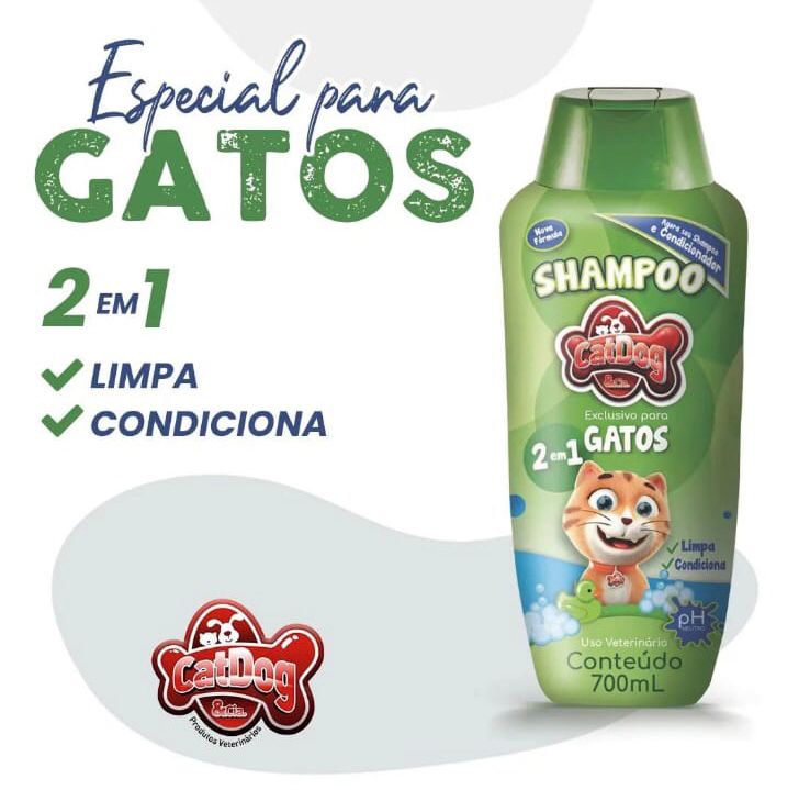 Shampoo Para Gatos 2 Em 1 700Ml